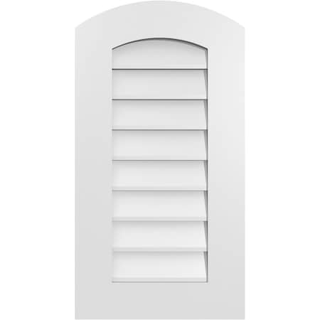 Ekena Millwork Arch Top Surface Mount PVC Gable Vent: Functional, w/ 3-1/2"W x 1"P Standard Frame, 16"W x 30"H GVPAR16X3001SF